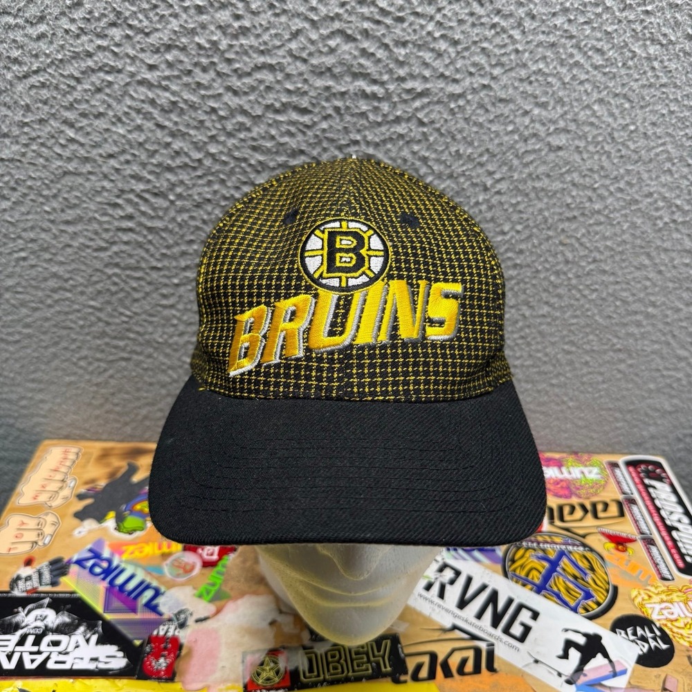 Vintage 90s Logo Athletic Boston Bruins Grid Hat